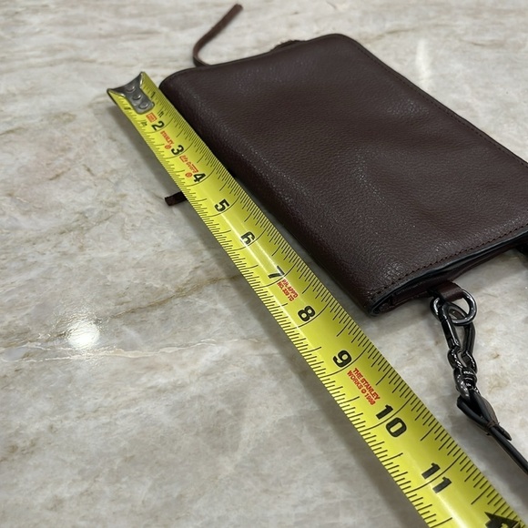 Vince Camuto Leather Bi-Fold Wallet | Dark Brown | Detachable Crossbody Strap - Picture 7 of 9